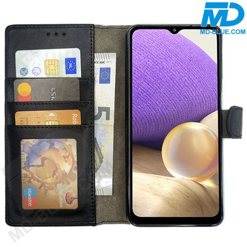 MDblue iPhone 17 Book Case – Zwart Kunstleer met Pasjeshouder & Standfunctie MDblue iPhone 17 Book Case – Zwart Kunstleer met Pasjeshouder & Standfunctie