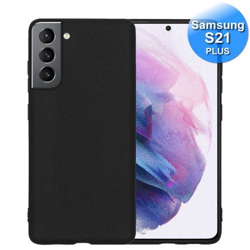 Samsung S21 Plus - Telefoonhoesje - Achterkantje - Silliconen - Zwart