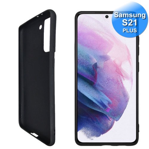 Samsung S21 Plus - Telefoonhoesje - Achterkantje - Silliconen - Zwart