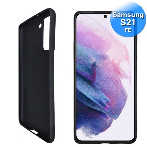 Samsung S21fe - Telefoonhoesje - Achterkantje - Silliconen - Zwart