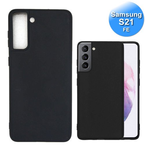 Samsung S21fe - Telefoonhoesje - Achterkantje - Silliconen - Zwart