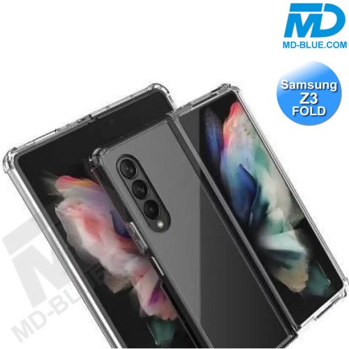 Samsung Z Fold 3 - Telefoonhoesje - Achterkantje - Siliconen - Antishock - Transparant Samsung Z Fold 3 - Telefoonhoesje - Achterkantje - Siliconen - Antishock - Transparant