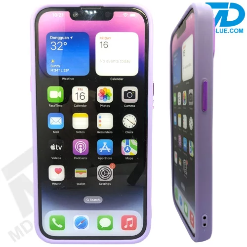 Back Cover Siliconen met metalen rand Lens bescherming Paars