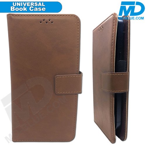 Universeel Book Hoesje Bruin met Klem Houder - 6.5 inch