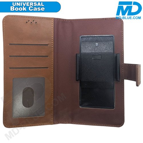 Universeel Book Hoesje Bruin met Klem Houder - 6.5 inch