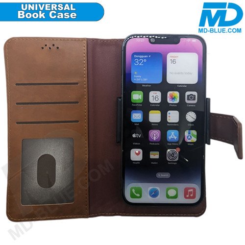 Universeel Book Hoesje Bruin met Klem Houder - 6.5 inch