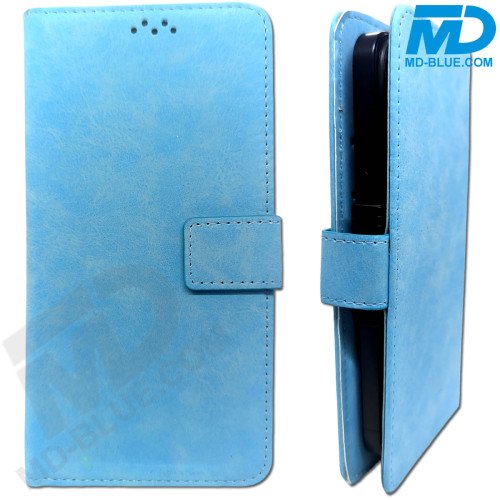 Universeel Book Hoesje Licht Blauw met Klem Houder - 6.5 inch