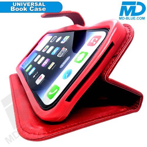 Universeel Book Hoesje Rood met Siliconen inlay 5.5 . 6 inch