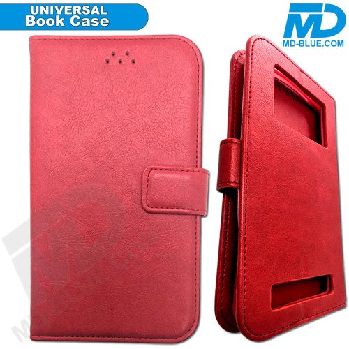 Universeel Book Hoesje Rood met Siliconen inlay 5.5 . 6 inch