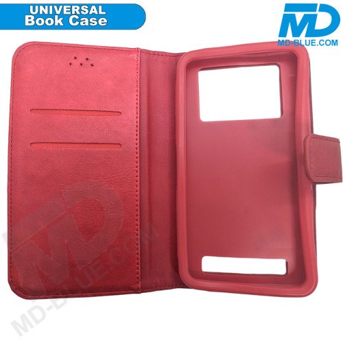 Universeel Book Hoesje Rood met Siliconen inlay 5.5 . 6 inch