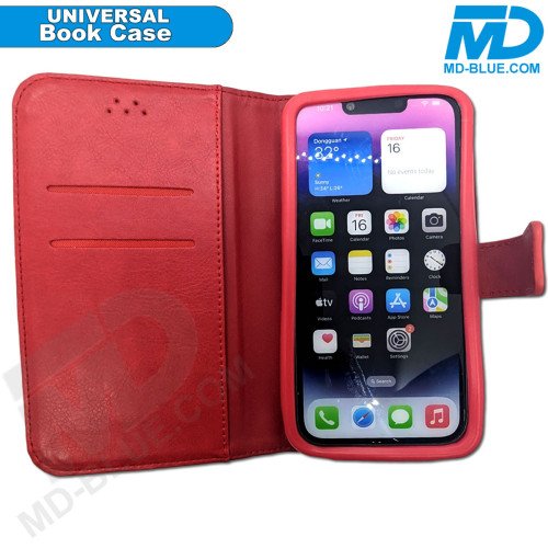 Universeel Book Hoesje Rood met Siliconen inlay 5.5 . 6 inch