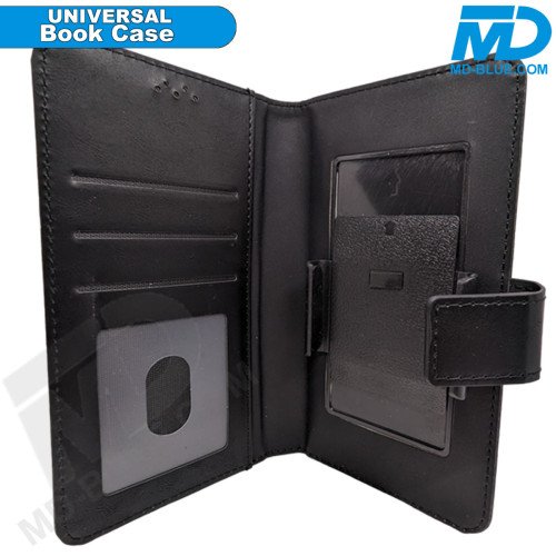 Universeel Book Hoesje Zwart met Klem Houder - 6.5 inch