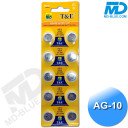 Knoopcel Batterijen AG10 Alkaline 10 stuks / knoopcel batterij / 389A / CX189 / LR11130W - 1.55V