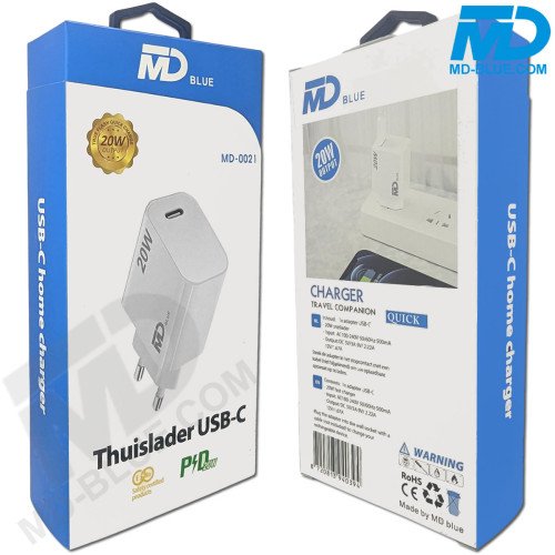 MDblue - Oplader - USB-C oplader -20 Watt