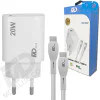 MDblue 20W USB-C Snellader met 1m USB-C naar USB-C Kabel – Compacte en Krachtige Thuislader voor Smartphone & Tablet