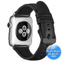 Bandje - Leer - geschikt voor Apple Watch - 38/40/41 mm - Zwart