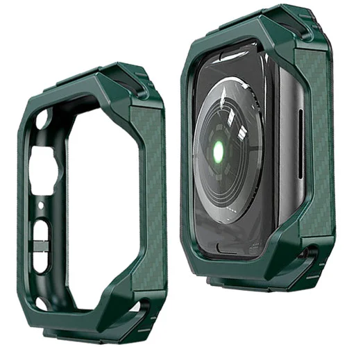 Bumper - Hoesje - voor Apple Watch 45 mm - Leger Groen