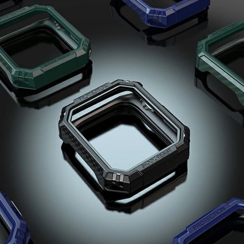 Bumper - Hoesje - voor Apple Watch 45 mm - Zwart / Rood