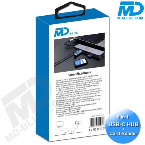 MDblue - USB HUB 6 in 1