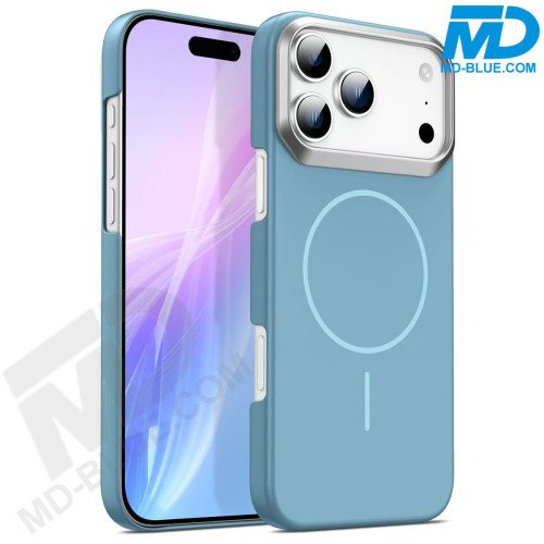 MDblue Premium Siliconen Hoesje met MagSafe Ring – Lichtblauw – iPhone 17