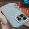 MDblue Premium Siliconen Hoesje met MagSafe Ring – Lichtblauw – iPhone 17