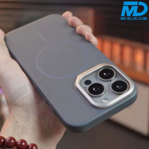MDblue Premium Siliconen Hoesje met MagSafe Ring – Grijs – iPhone 17 Pro
