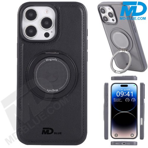 MDblue Premium Backcover Hoesje – Zwart – iPhone 17 – MagSafe Kickstand Ring 360°