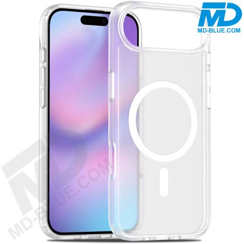 MDblue Transparant Witte Frosted Hoesje – iPhone 17 – Met MagSafe Ring