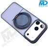MDblue Transparant Frosted Blauw Hoesje met MagSafe Ring & Kickstand – iPhone 17 Air