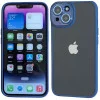 MDblue - iPhone 14 Hoesje - Siliconen - Hard Back Cover - met Lens bescherming -  Diep Blauw