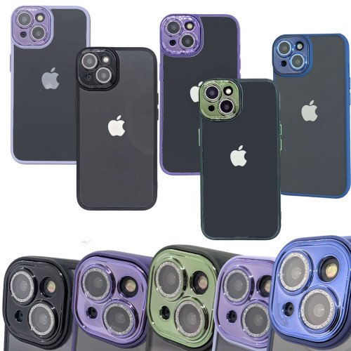 MDblue - iPhone 14 Hoesje - Siliconen - Hard Back Cover - met Lens bescherming -  Licht Paars