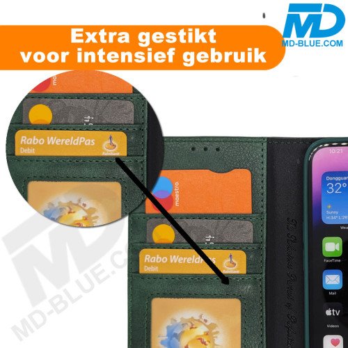 Samsung S25 Plus - Telefoonhoesje - Book Case - Donker Groen
