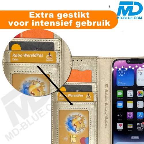 Samsung S25 Plus - Telefoonhoesje - Book Case - Goud