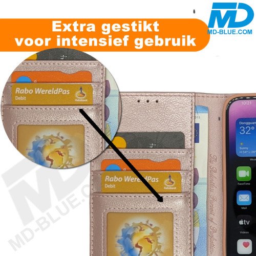 Samsung S25 Plus - Telefoonhoesje - Book Case - Rosé Goud