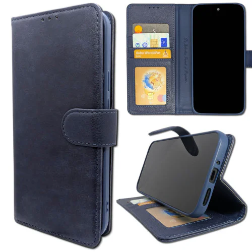 iPhone 16e Book Case Telefoonhoesje - Blauw
