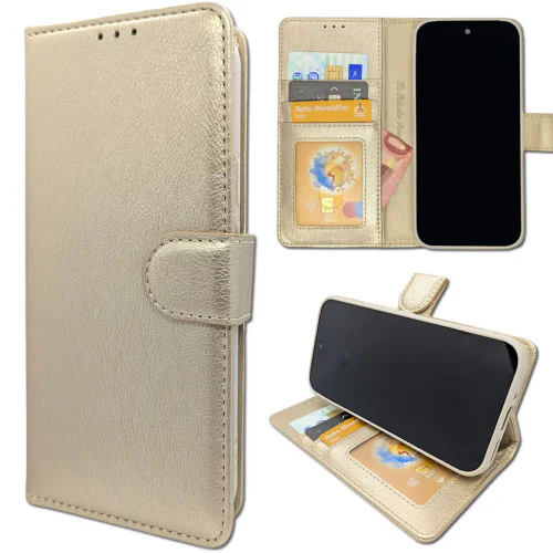 Samsung S25 Edge Book Case Telefoonhoesje -Goud