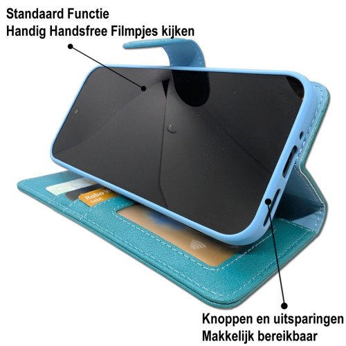 MDblue - Google Pixel 9 -Telefoonhoesje - Book Case - Licht Blauw