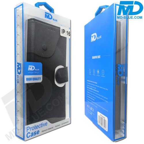 iPhone 16 Book Case Telefoonhoesje - Portemonnee  - Kaarthouder & Magneetsluiting - Zwart