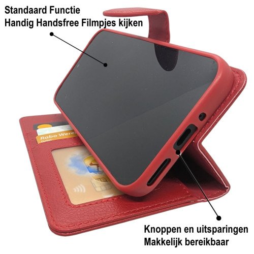 MDblue - Google Pixel 9 - Telefoonhoesje - Book Case - Rood