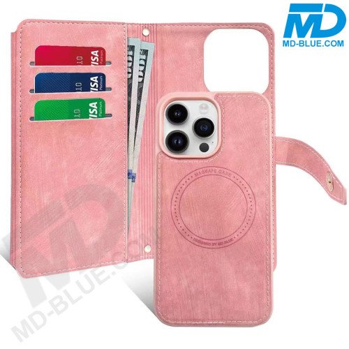 Samsung S23 Ultra Telefoonhoesje - Book Case - Portemonnee - Magsafe - 4 in 1 - Rose