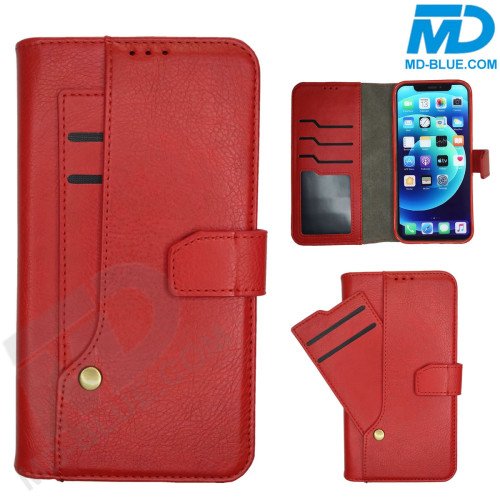 MDBlue - iPhone 15 Plus - Telefoonhoesje - Bookcase Luxe - Rood