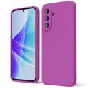 MDblue Samsung A17 Premium Siliconen Hoesje – Paars Siliconen met Luxe Microvezel Binnenzijde