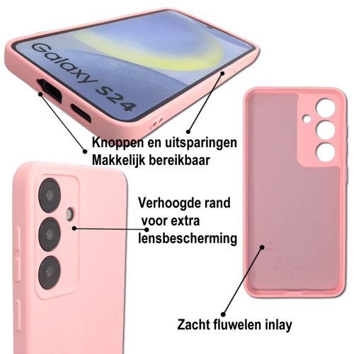 MDblue - Premium Siliconen hoesje voor Samsung S24 - Roze 