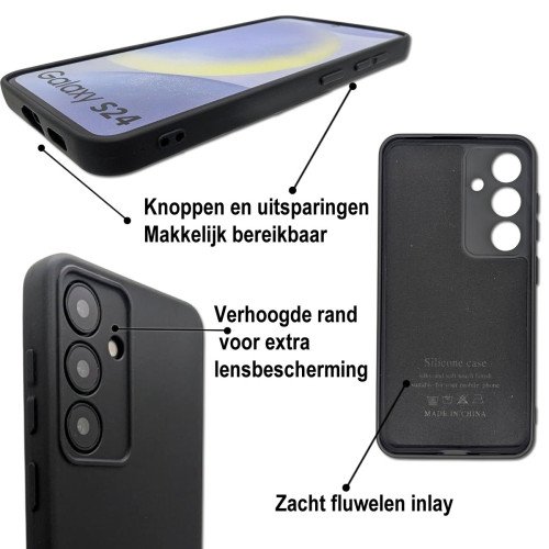 MDblue - Premium Siliconen hoesje voor de Samsung S24 - Zwart